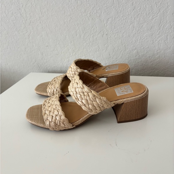 DV by Dolce Vita Braided Double-Strap Block Heel Mule - Cream Size 8.5 - Picture 6 of 8
